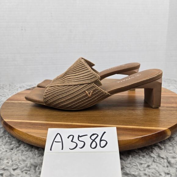 Vivaia Womens 36 Jade Almond Square Open Toe Business Casual Block Heel Slide - Picture 1 of 12